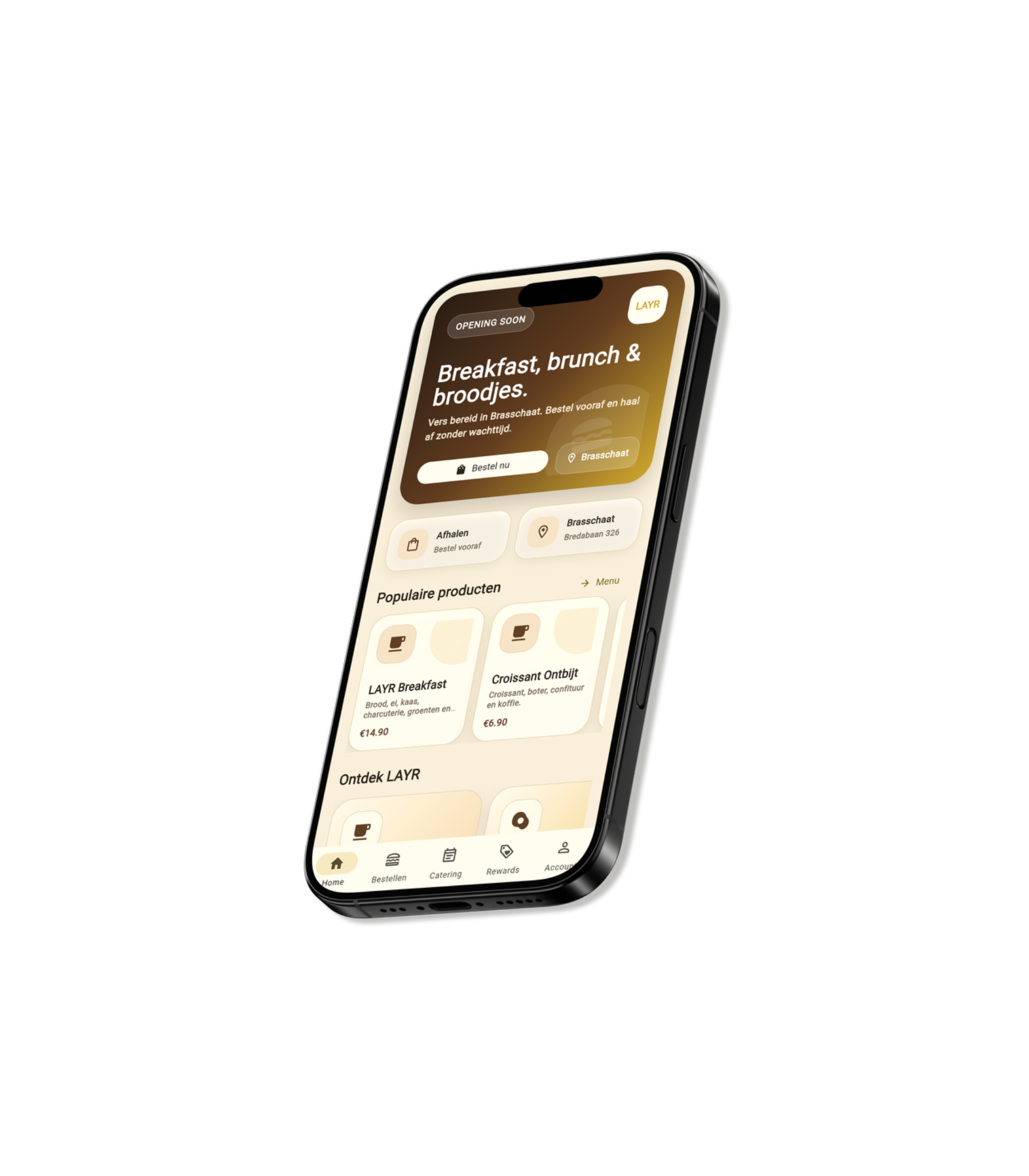 LAYR app op iPhone
